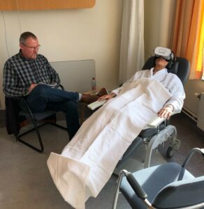 Use of virtual reality during a psychiatric session to improve patient comfort and help patients speak out