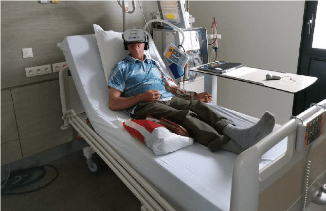 Use of a therapeutic virtual reality headset during dialysis sessions to improve waiting times
