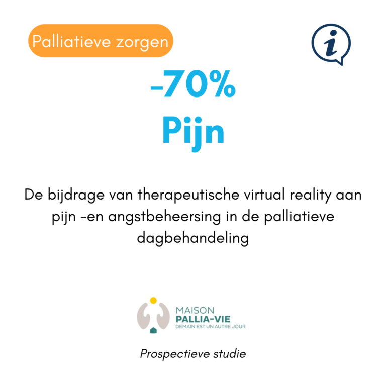 klinische studie uitgevoerd op de afdeling palliatieve zorg. De bijdrage van virtual reality aan pijn- en angstmanagement in de dagbehandeling.